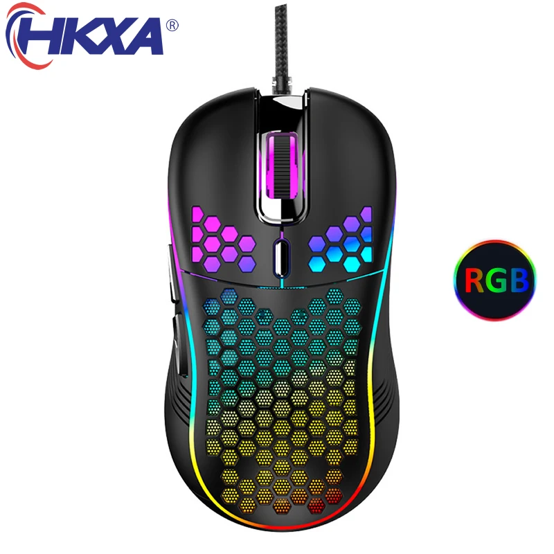 Легкий RGB игровая Мышь 7200 Точек на дюйм вафельная ткань оболочки Мышь эргономичный мышей с ультра плетение кабель для компьютерных игр стационарного персонального компьютера