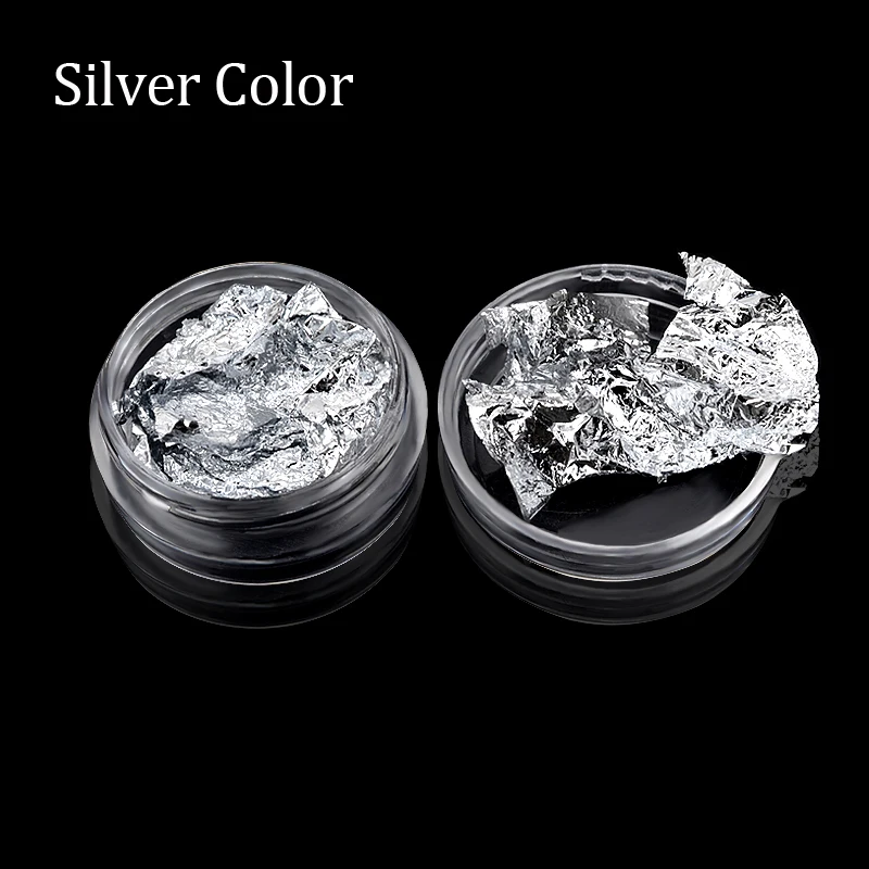 2 шт. наклейка из фольги для дизайна ногтей Золотая/серебристая алюминиевая