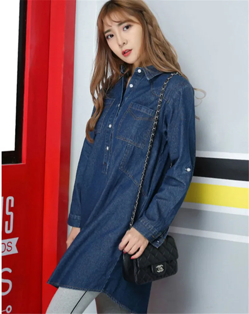 

Spring Autumn Maternity Jeans Nursing Blouse Loose Pregnant Women Long Sleeve Breastfeeding Shirt Dress Pregnancy Clothing