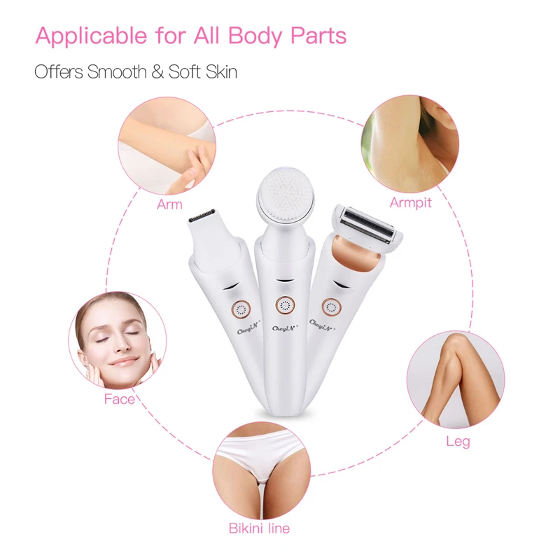 3 в 1 женский электрический триммер для удаления волос с зарядкой от USB | Бытовая