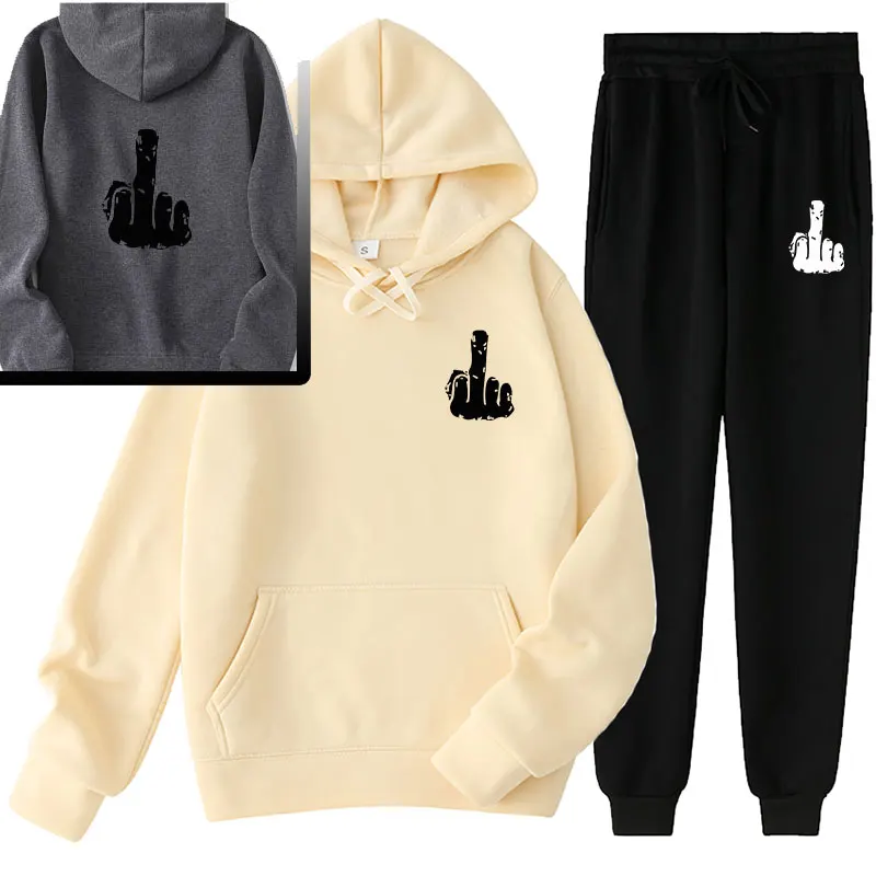 

New men's hoodie suit hip-hop streetwear sweatshirt suit hoodie + sweatpants jogging men's pullover 3XL sports suit men