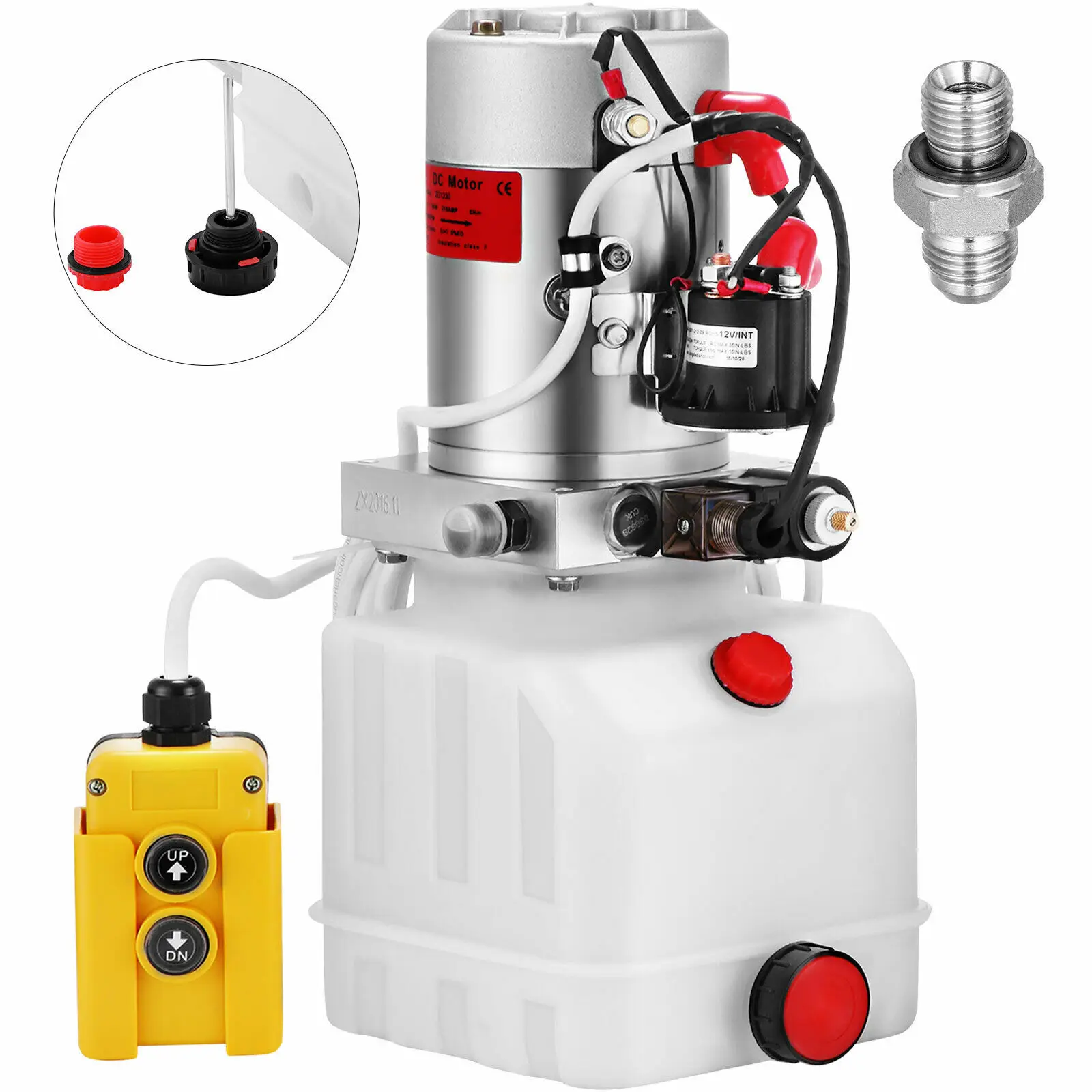 4 кварта гидравлический насос прицеп с Мощность блок 12V Одиночного Действия