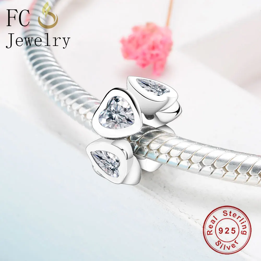 Ювелирные изделия FC из серебра 925 пробы европейские Соединенные сердца