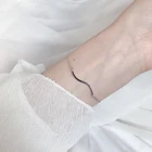 Минималистичный тонкий глянцевый серебряный браслет с геометрическим рисунком в виде водной волны для женщин, модная изящная модная Подарочная бижутерия