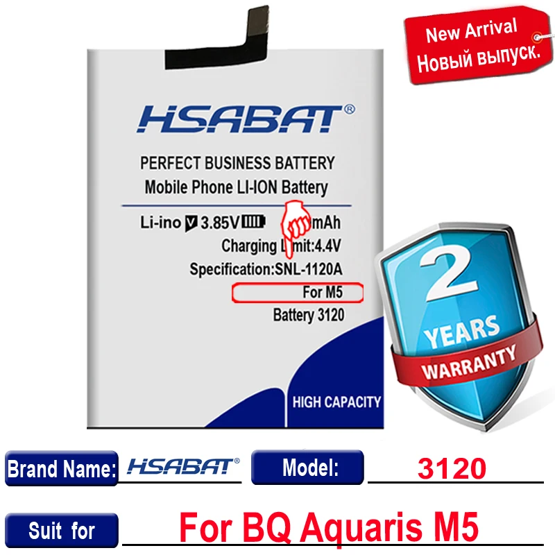 HSABAT 4300 мА/ч флейта для BQ Aquaris M5 телефонная батарея 3120 | Мобильные телефоны и
