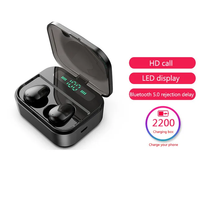 X7 TWS 5,0 Bluetooth наушники 8D стерео Спортивные Беспроводные наушники гарнитура Мини наушники водонепроницаемые наушники с мощностью 3500 мАч - Цвет: Черный