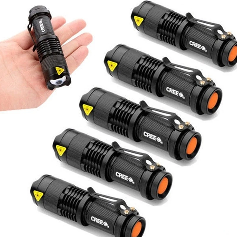 

Mini LED Flashlight Dimmable Retractable Torch Lamp Waterproof Black Adjustable Penlight Waterproof For Outdoor Camping Lantern