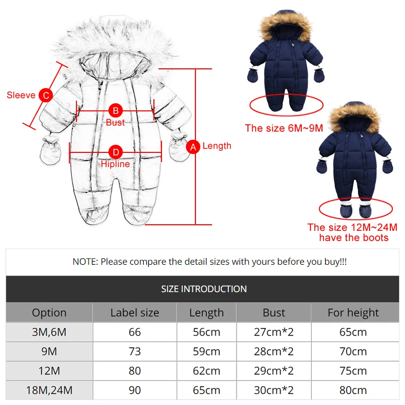 Ircomll Brand Baby Winter Clothes Cotton Down Rompers Hooded Inside Fleece Warm Infant Baby Snowsuit Baby Jumpsuit Outwear