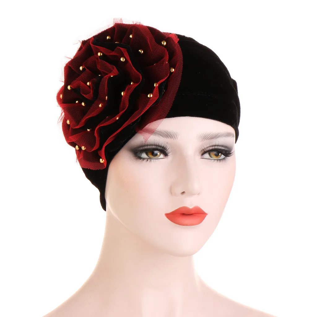 Одноцветная шляпа Женская жемчужная бисероплетенная Цветочная индийские шляпы