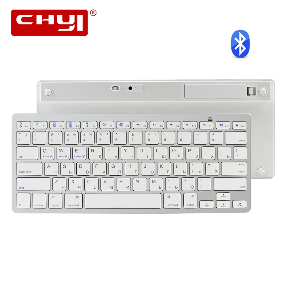 Ультра тонкая беспроводная клавиатура Бесшумная bluetooth Универсальная для