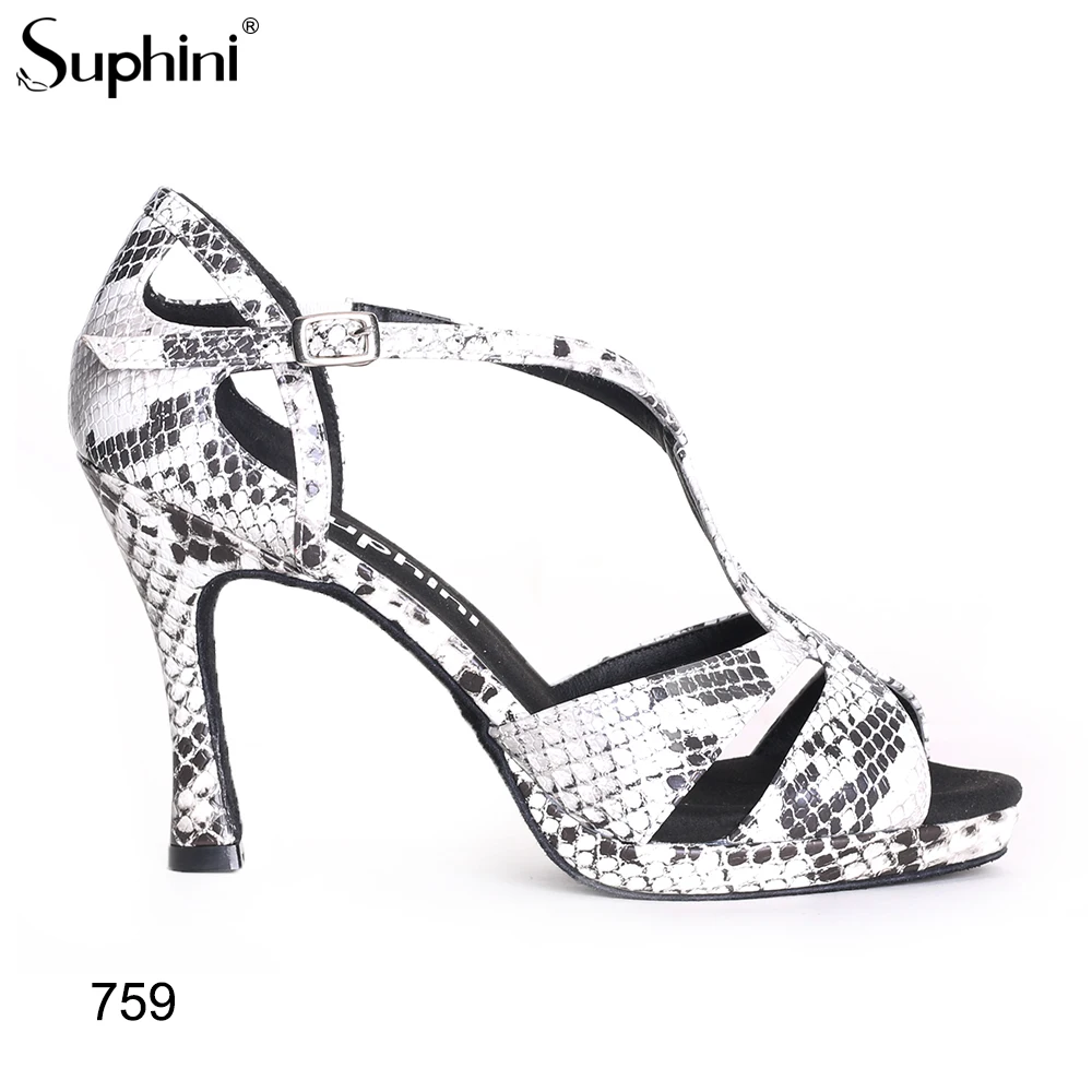 Бесплатная доставка Обувь для латиноамериканских танцев со змеиным принтом