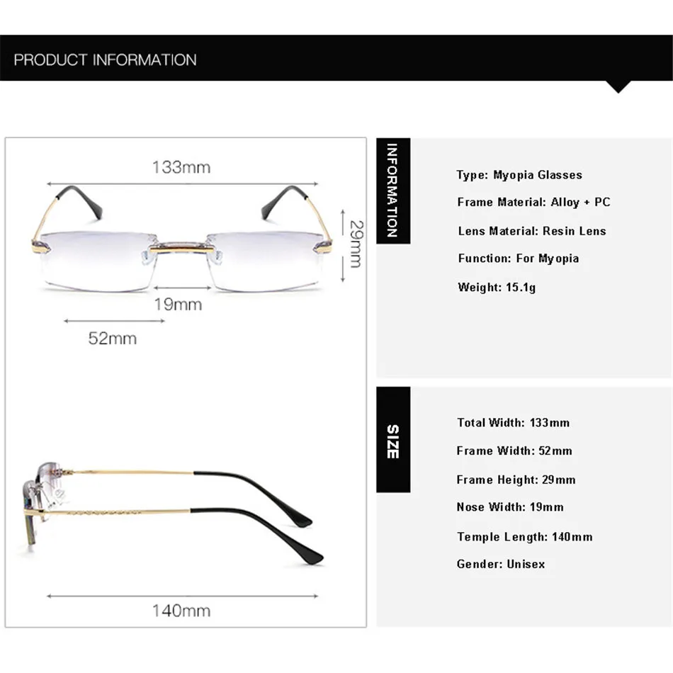 Очки Ahora для близорукости мужские/женские готовые при миопии с защитой от