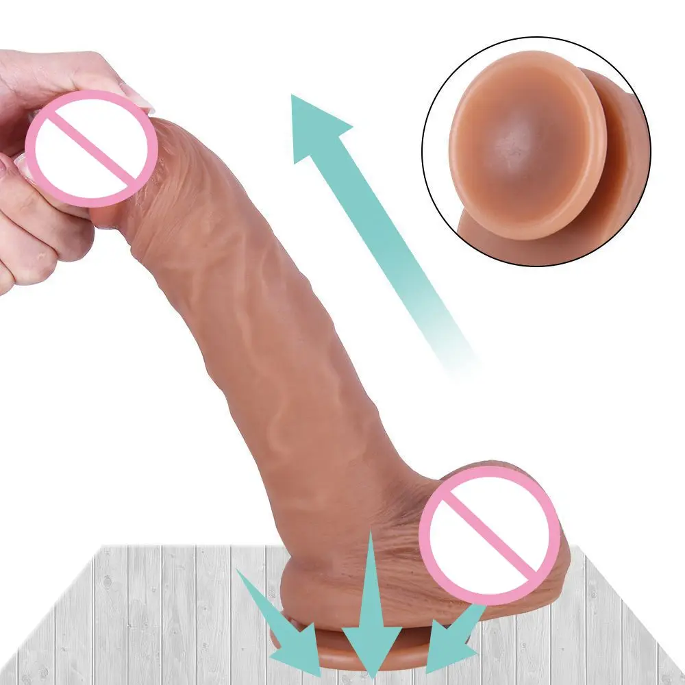 Реалистичный фаллоимитатор со скользящей крайней плотью женский пенис