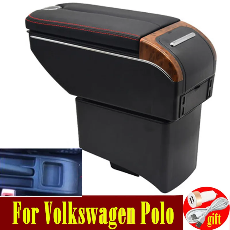 Для Volkswagen Polo подлокотник коробка поло V Универсальный 2009 2020 двойные двери открыть