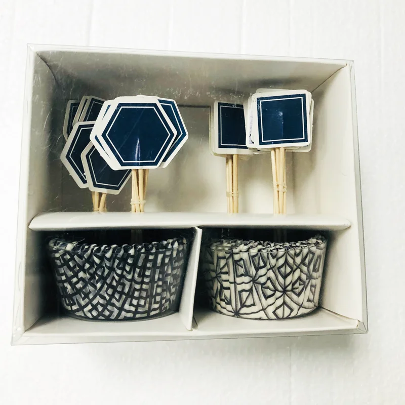 Формы для кексов и аксессуары выпечки Упаковка жиростойкие чашки топперы день