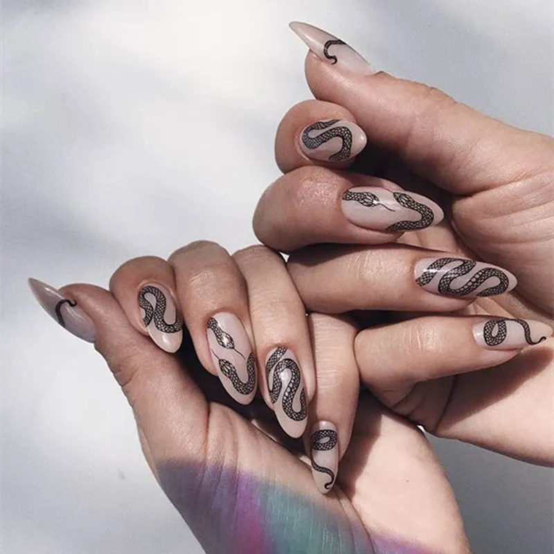 1 лист наклейки для ногтей змея бабочка цветок 3D клейкие дизайна тату украшения |