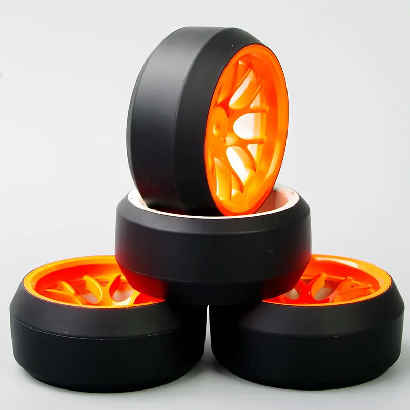

4PCS 1/10 RC Speed 3 Degree Tires Model Tyre and Wheel Set DHO Rim For HPI Drift Car