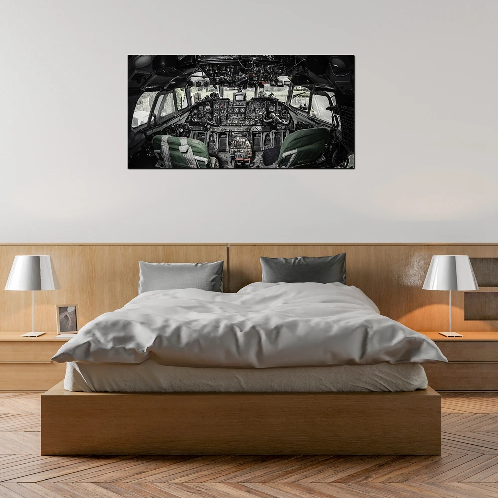 Большая настенная Печать на холсте искусство гаража ретро пропеллер самолёт