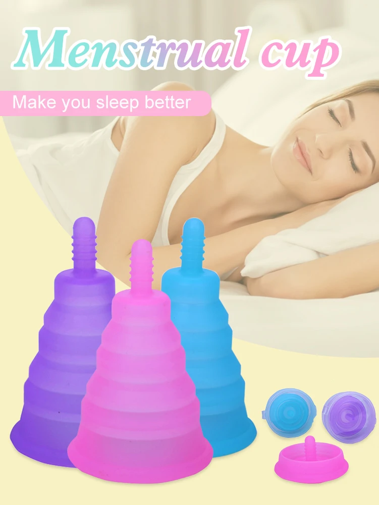 

1PCS Colorful Women Cup Medical Grade Silicone Menstrual Cup Feminine Hygiene Menstrual Lady Cup Health Care Period Cup 2021