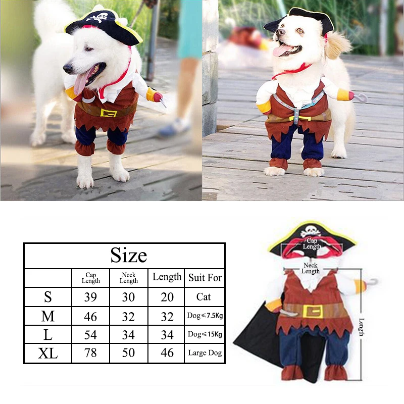 

New Arrival Funny Pet Clothes Cosplay Pirate Dog Cat Halloween Party Cute Costume Clothing Comfort For Small Medium Dog #254925