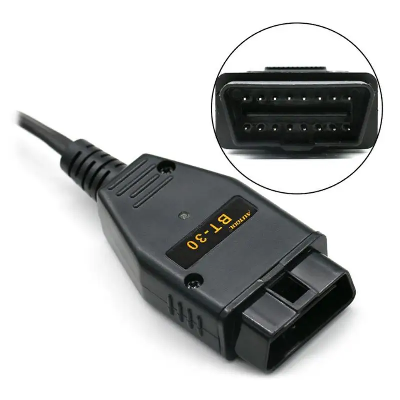 AUTOOL BT-30 Car OBD2 ECU Memory Saver Battery Replacement Tool Automotive OBD 2 II Auto Emergency Power Supply Connector Cable |