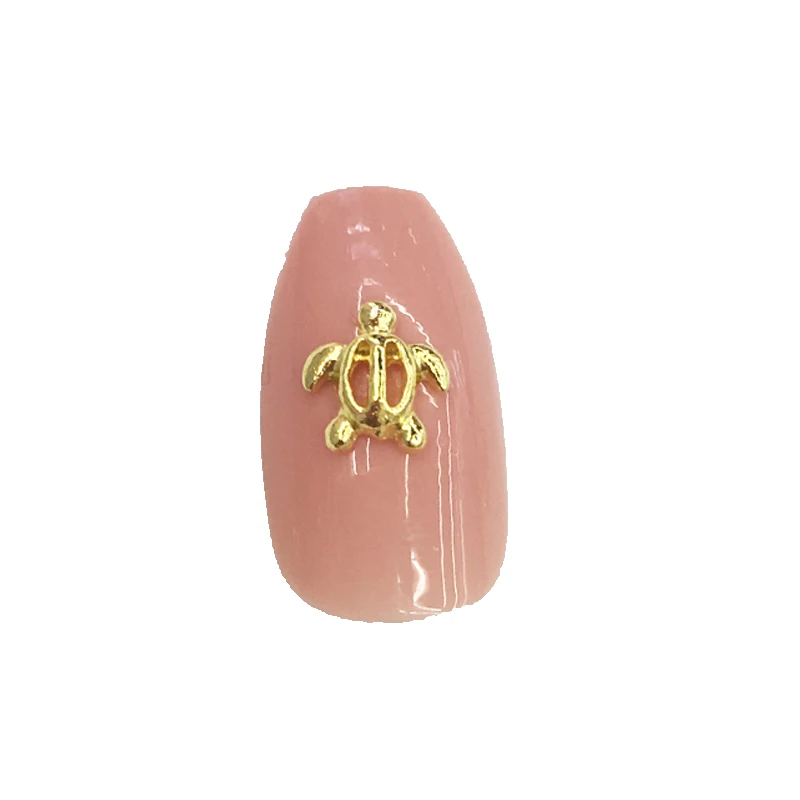 LEAMX 50 шт./пакет выдалбливают черепаха ногтевая декоративная наклейка 3D Золото