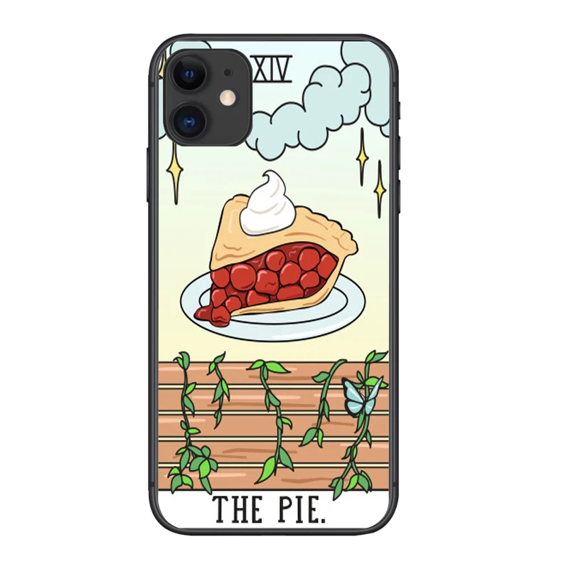 

Tarot Pizza Cartoon Cat vogue Soft Silicone Phone Cases For iPhone 12 Pro Max 12Mini 11 Pro MAX SE2020 6 6S 7 8Plus XR XS MAX