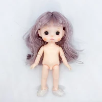 16cm bjd doll 13 joints are movable 6 inch nude doll 3d eyes girl fashion body dress up toy for shoes the best gift for children