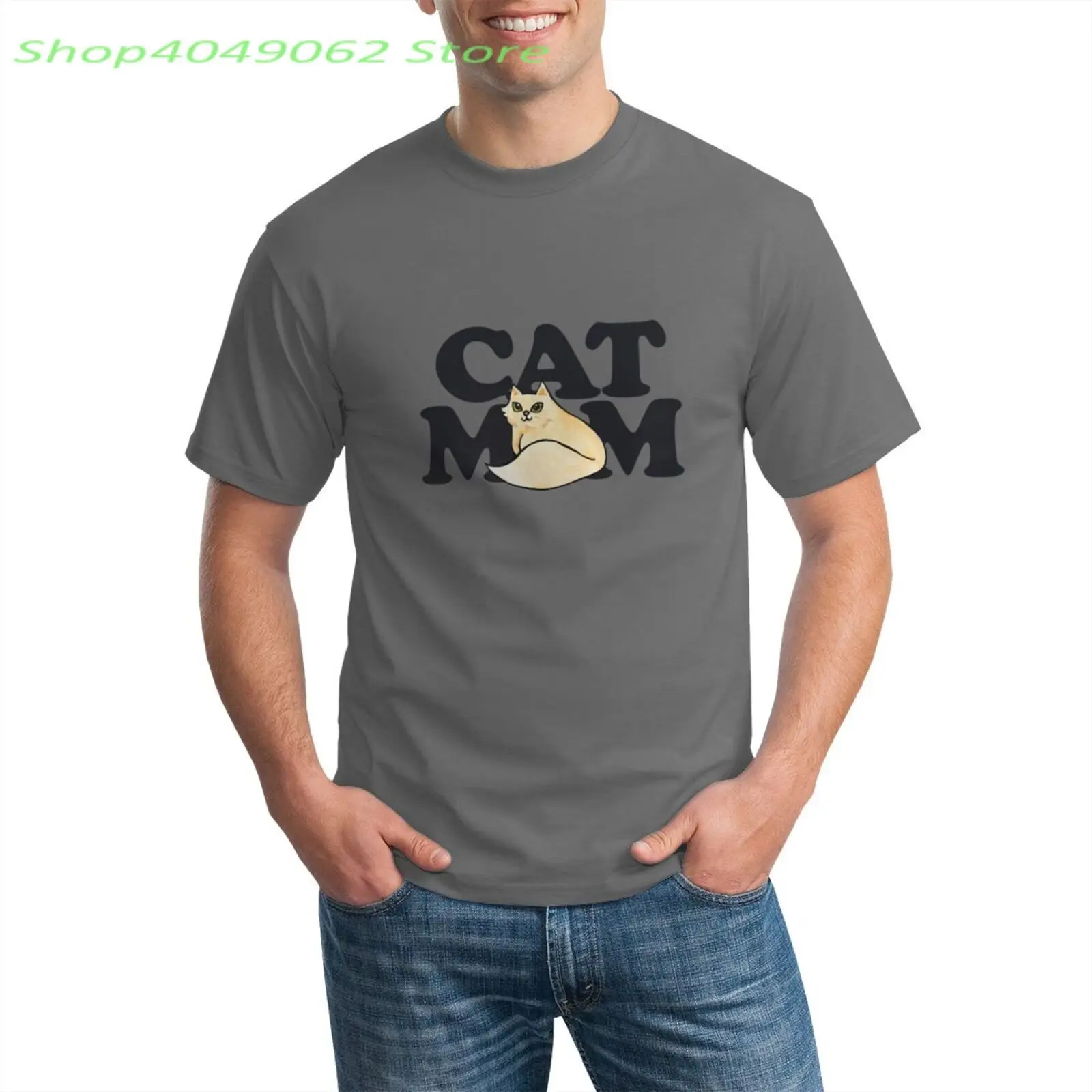 

2021 Summer Fashion Cat Mom tee shirts cat lovers t Shirt man Tops Base O-neckBlack Tees Funny Tshirt Size XS-5XL