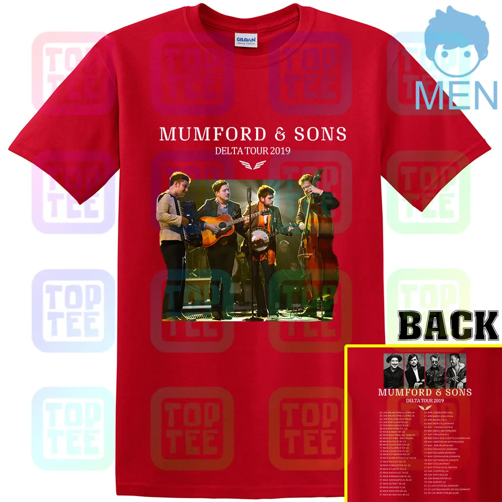 Красный Новинка; Лидер продаж; 8849-MUMFORD& SONS Delta Tour ; футболка; размеры S-3XL - Цвет: Красный