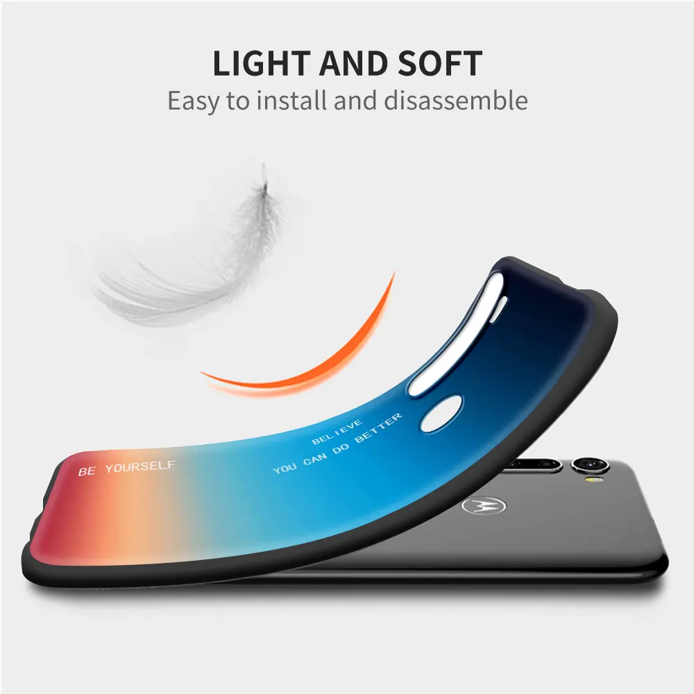 Gradient BE YOURSELF Phone Case for Motorola One Fusion Hyper G9 Play G8 Power Lite G30 E6s Edge Plus G Stylus Cover
