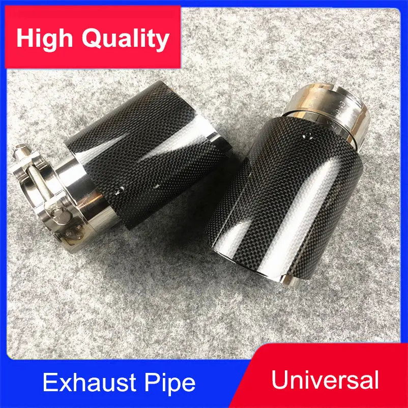 1 шт. Глянцевая углеродная автомобильная система выхлопной трубы для
