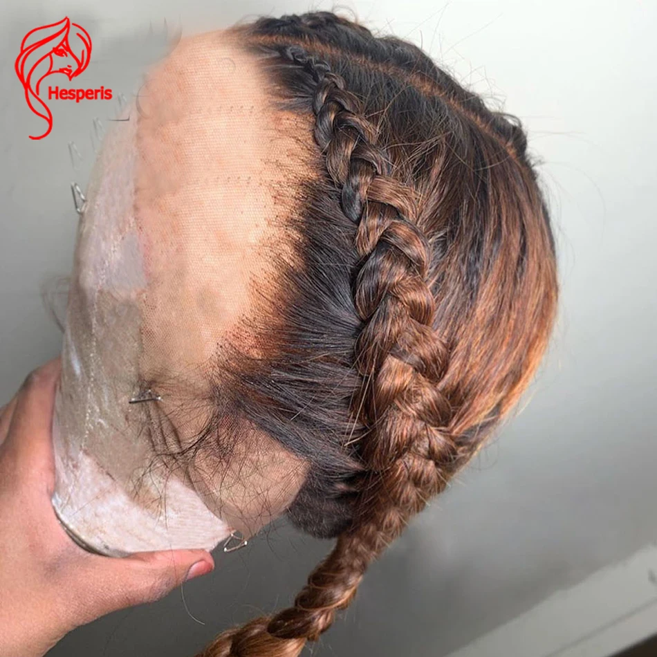 

Hesperis Brazilian Remy Hair Ombre Full Lace Wig Pre Plucked Straight Guleless Ombre Human Hair Wigs Can do Updo/ponytail