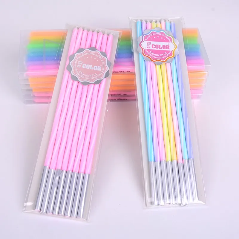 Свеча ко дню рождения импортные товары молочный цвет цветной Радужный градиент