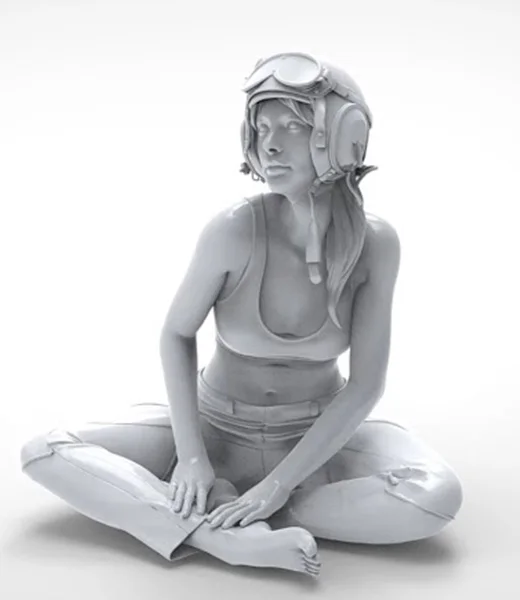 Новая несобранная коллекция 1/16 современная девушка сидящая и играющая статуэтка