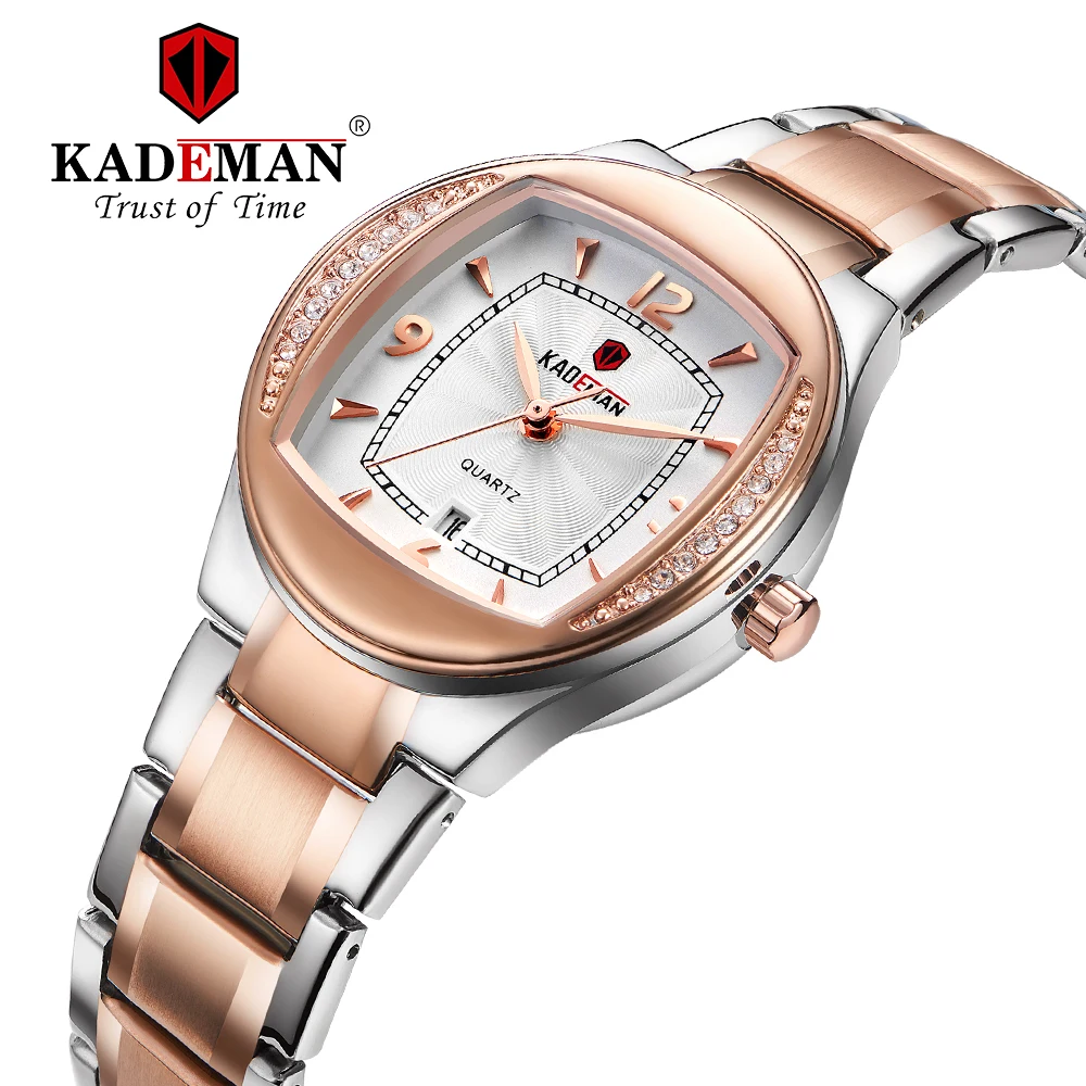 Kademan модные женские часы Женева классические бриллиантовые золотые наручные под