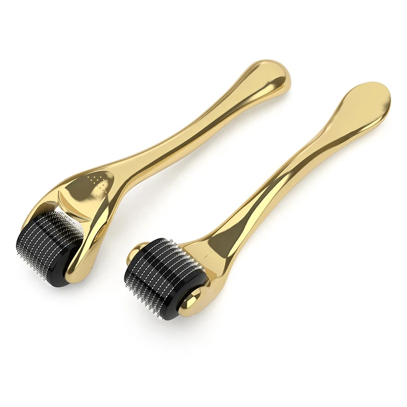

Luxury Gold and Sliver handle DRS 540 needle microneedle derma roller for skin rejuvenation micro needle therapy system