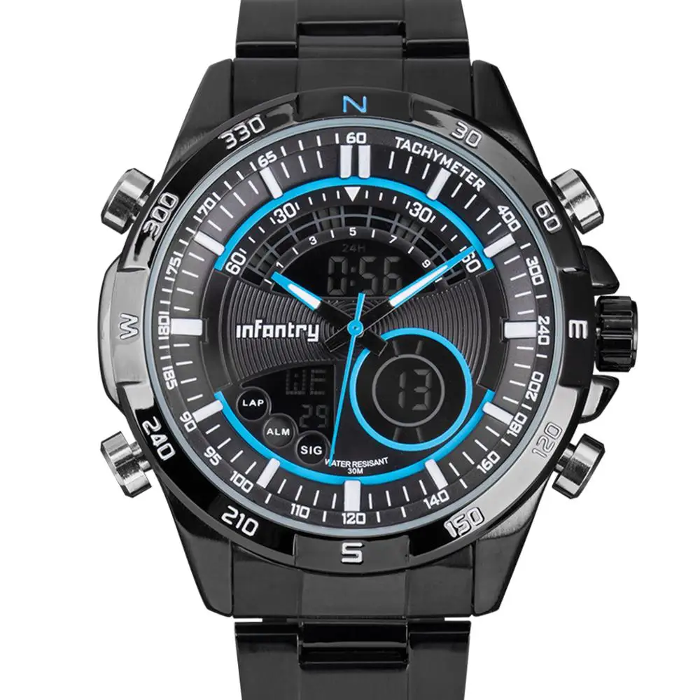 Часы наручные Мужские Аналоговые брендовые роскошные Цифровые светящиеся