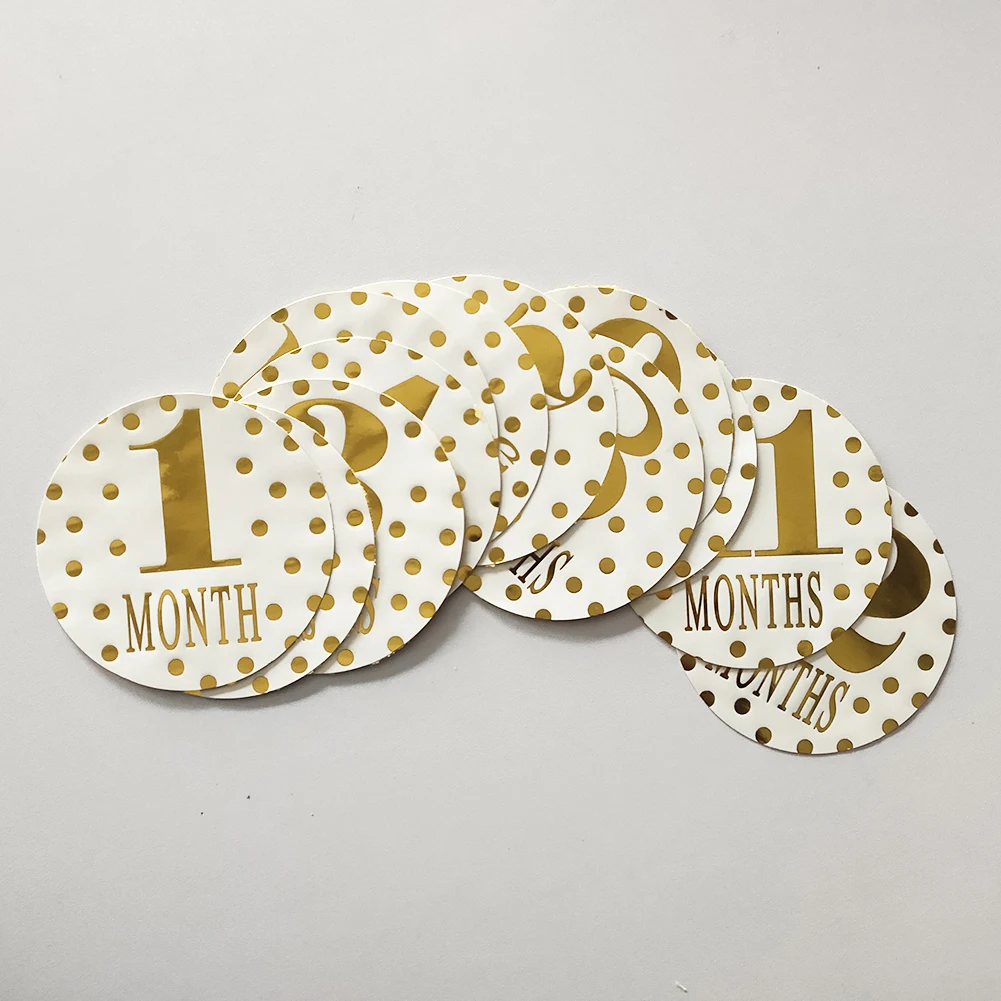 

12pcs Infant Baby Monthly Sticker Environmental Protection and Durability Pregnant Women Month Milestone Photograph Prop