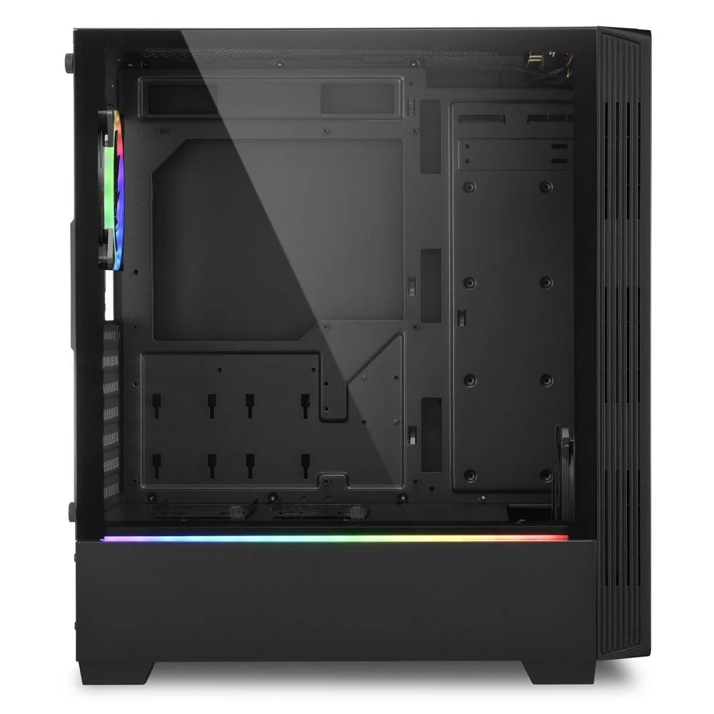 Корпус игровой для ПК Sharkoon LIT 100 RGB led чёрный (ATX закалённое стекло fan 1x120 мм + 2xUSB 3.0 1xUSB