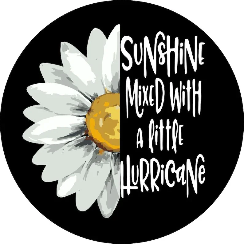 

Sunshine mixed with a little Hurricane Daisy Flower Spare Tire Cover for any Vehicle, Make, Model, Size - Jeep, RV,