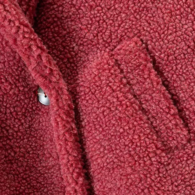 Куртка женская теплая из искусственного меха двубортная флисовая верхняя одежда