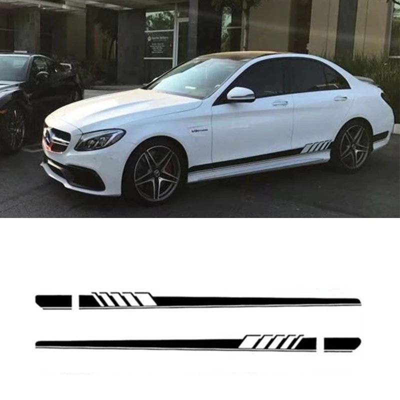 Автомобильная наклейка гоночная полоса боковая юбка для Benz C класса W205 AMG Edition