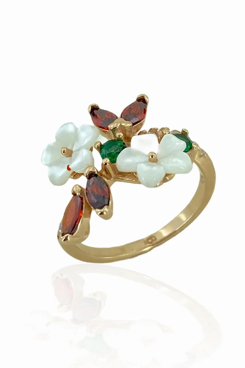 

Italian Design Flowers Soft Flowers 925 Sterling Silver Ring