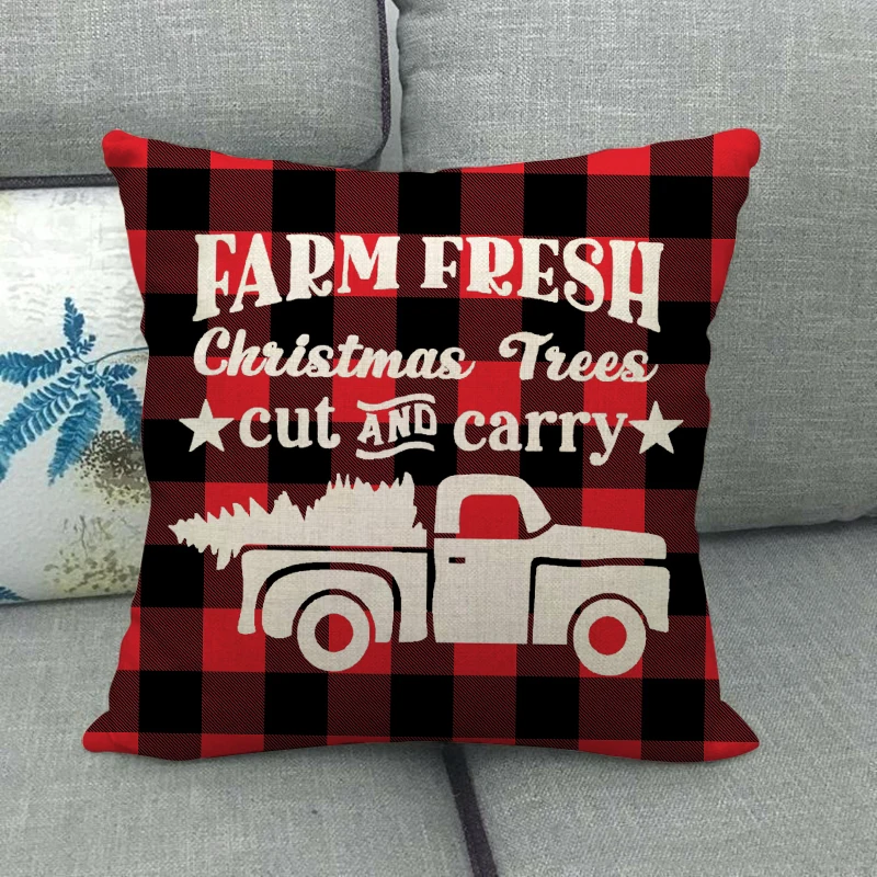 45 см * красная клетчатая подушка в британском стиле Рождественский дизайн
