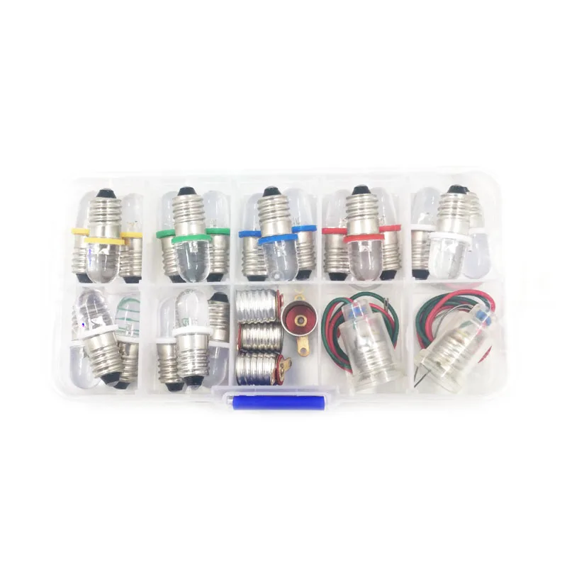 Multicolor Mixed E10 Screw LED Lights Signal Indicator DC3V 3.8V 4.5V Diode Led Lighting Beads 27pcs/Pack | Лампы и освещение