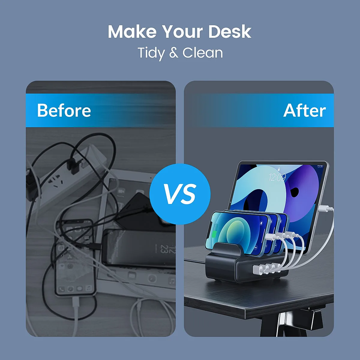 orico 4 ports usb charger charging station 30w max with phone stand for iphone samsung xiaomi vivo cell phone earbuds tablet free global shipping