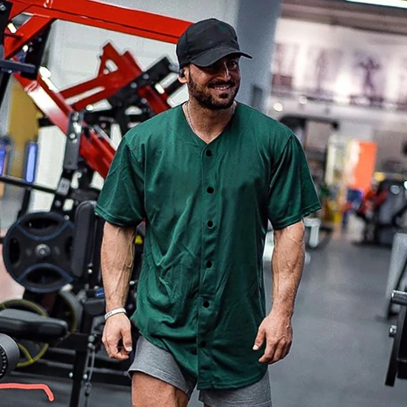 

Running Oversized Cardigan T shirt Men Gym Bodybuilding Fitness Loose Sports Lifestyle Wear T-shirt Streetwear Hip Hop Tshirt