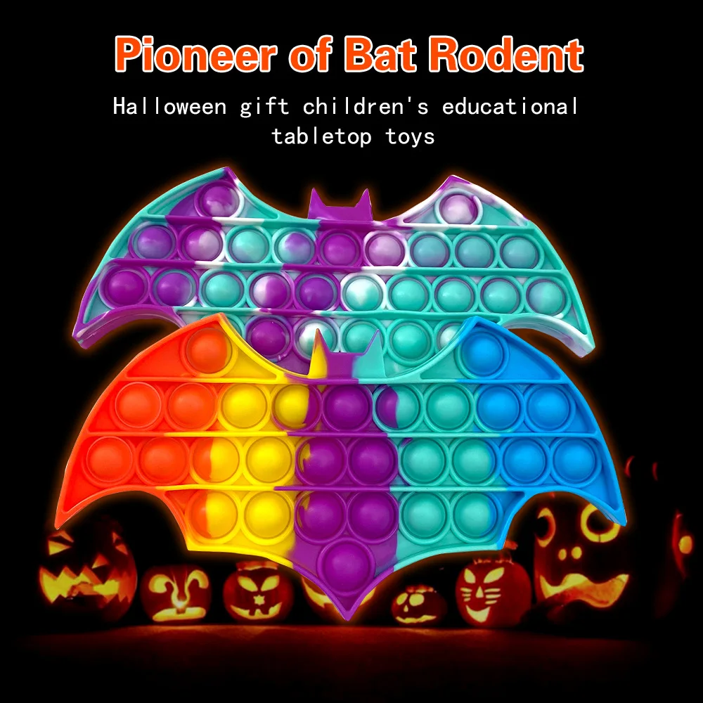 

Hot!!!Push Bubble Colorful Fidget Toys Sensory Autism Need Stress Reliever Toy Halloween Ghost Pumpkin Simple Dimple Fidget Toys