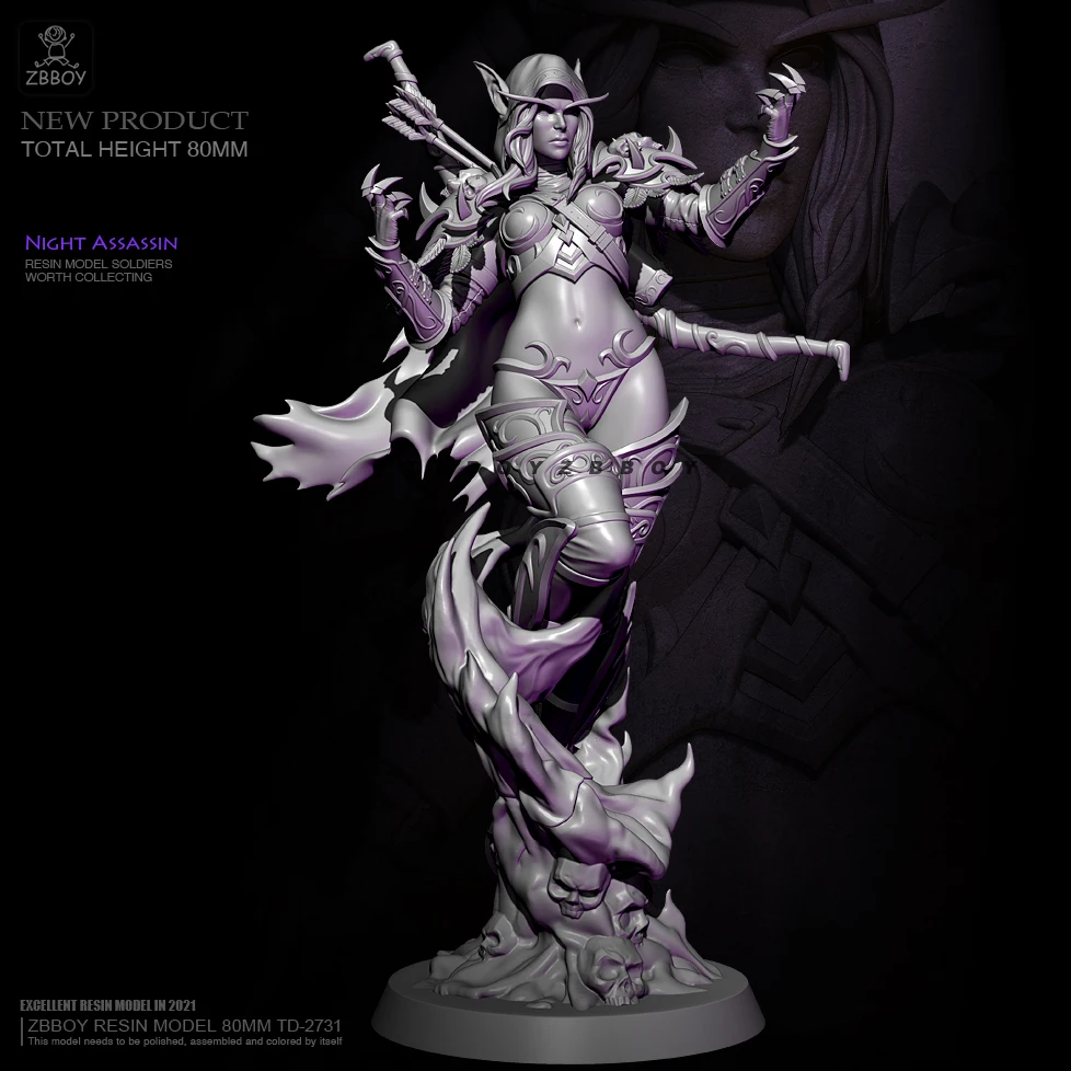 

80mm Resin model kits figure beauty colorless and self-assembled TD-2731